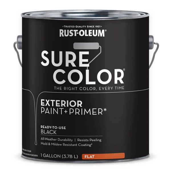 Photo of 1 Gal Sure Color Exterior Flat Black Paint and Primer