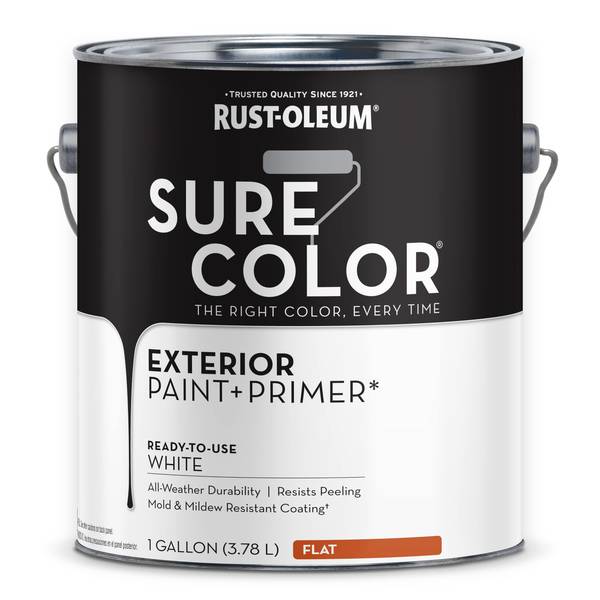 Photo of Sure Color 1 Gallon Exterior Flat White Paint