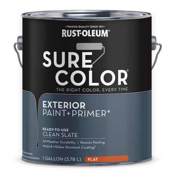 Photo of Sure Color 1 Gallon Exterior Flat Clean Slate Paint