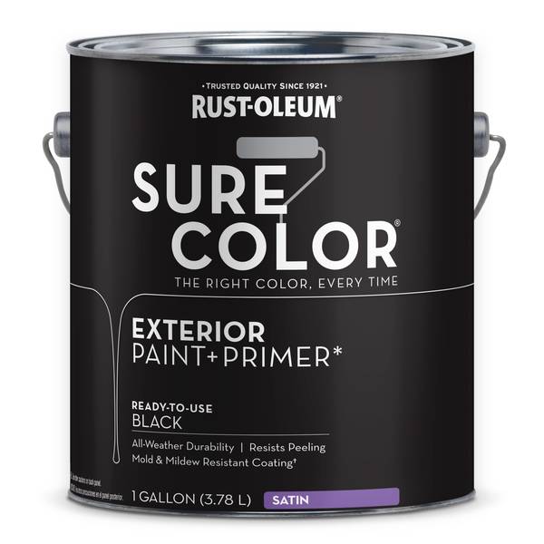 Photo of Sure Color 1 Gallon Exterior Satin Black Paint