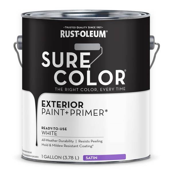 Photo of Sure Color 1 Gallon Exterior Satin White Paint