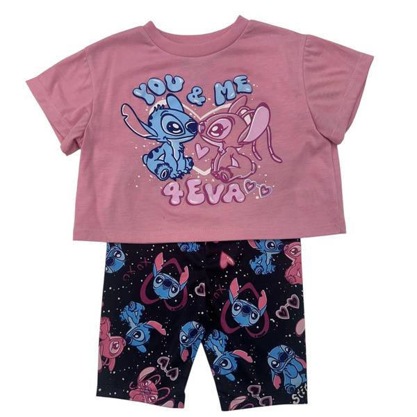 Photo of Girl's Lilo and Stitch Graphic Tee and Bike Short Set