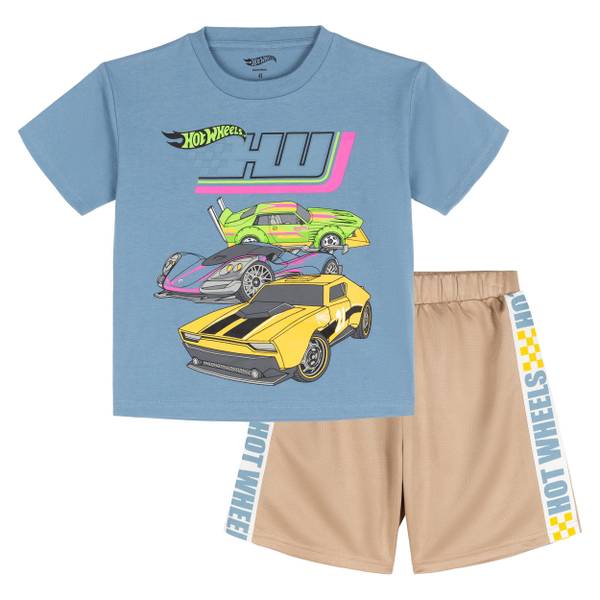 Photo of Boy's Hot Wheels T-Shirt and Mesh Shorts Outfit Set