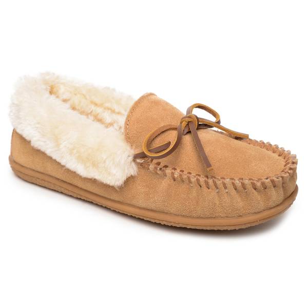MINNETONKA Women's Camp Collar Moc Slippers, Cinnamon, 6 - 40795-6