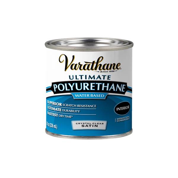 Photo of 8 oz Satin Water-Based Crystal Clear Ultimate Polyurethane