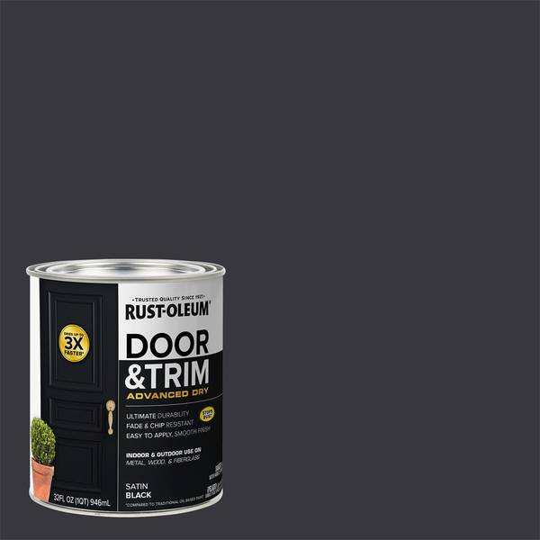 Photo of 1 qt Door and Trim Satin Black Paint