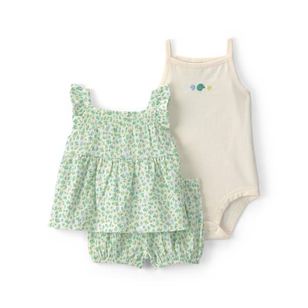 Photo of Infant Girl's 3-Piece Shell Top and Short Set