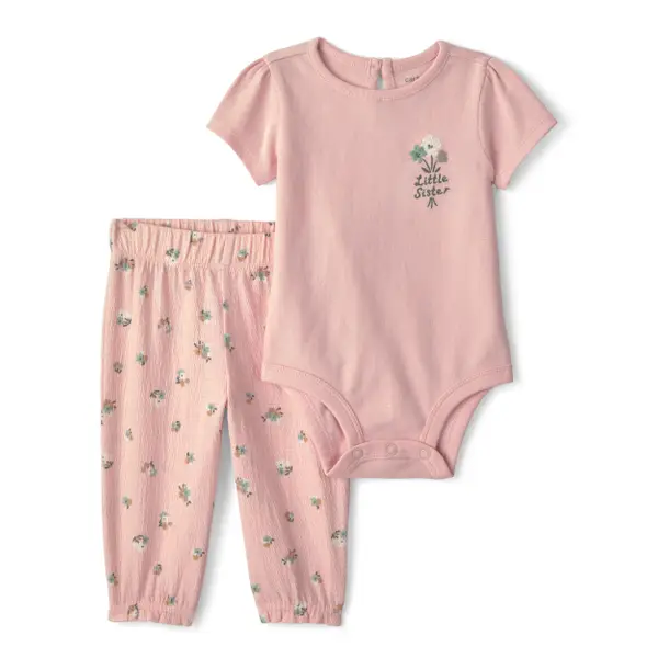 トップス bb Carter's Infant Girl's 2-Piece 'Little Sister' Floral Floral