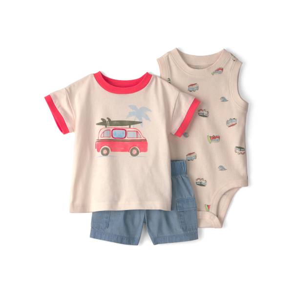 Photo of Infant Boy's 3-Piece Beach Surf Top, Bodysuit and Short Set
