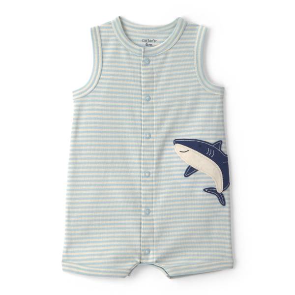 Photo of Infant Boy's Striped Shark Romper