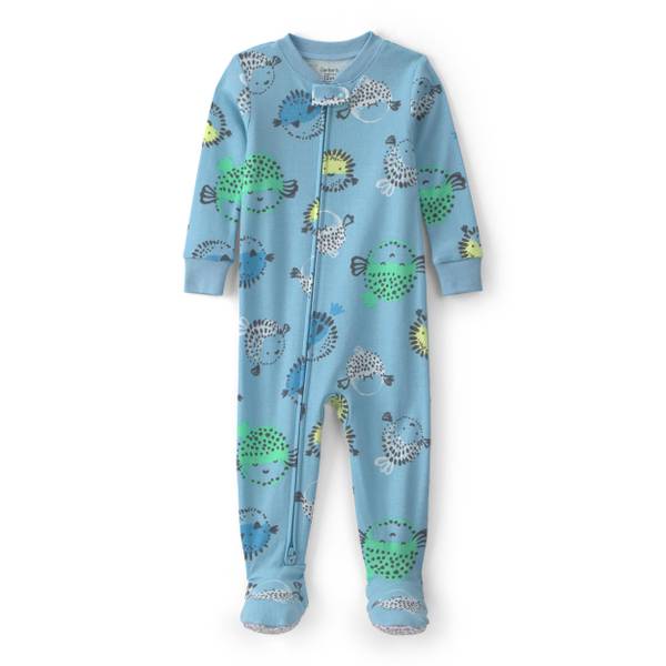 Photo of Infant Boy's Pufferfish 100% Cotton 2-Way Zip 1-Piece Pajama