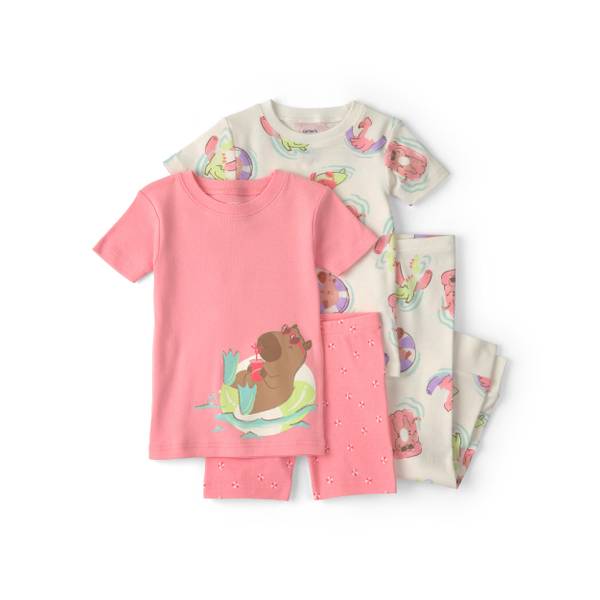 Photo of Infant Girl's Pool Party 100% Cotton 4-Piece Pajama Set
