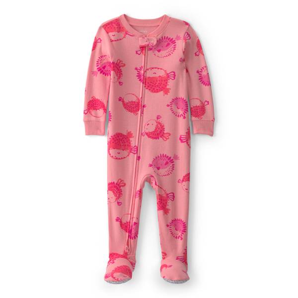Photo of Infant Girl's Puffer Fish Cotton Footed PJs