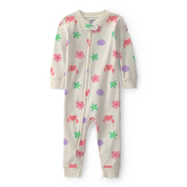 Photo of Infant Girl's Sea Critters 100% Cotton 1-Piece Pajamas