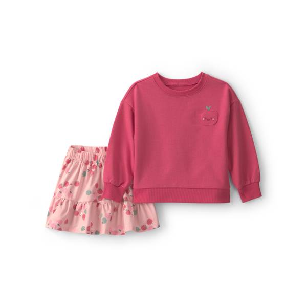 Photo of 2-Piece Apple French Terry Long-Sleeve Top & Skirt Set