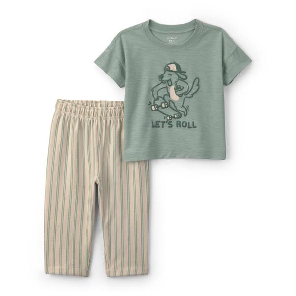 Photo of Toddler Boy's 2-Piece Skateboard Short-Sleeve Top and Pant Set