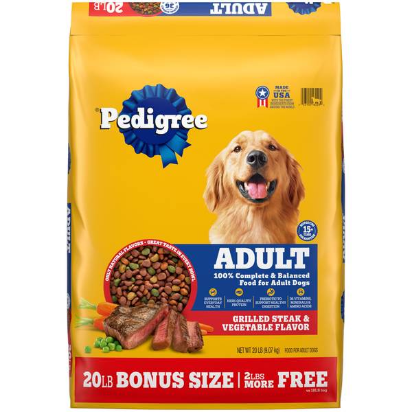 Photo of Adult Dry Dog Food Grilled Steak & Vegetable Flavor, 20 lb