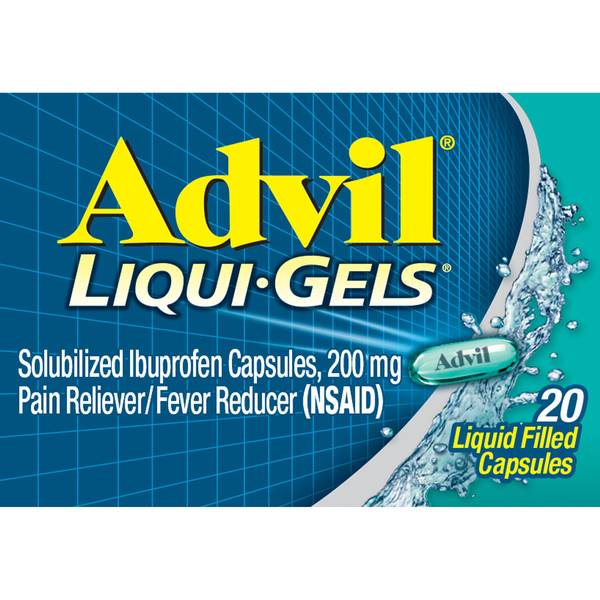 Photo of Advil Liqui-Gels Pain Reliever and Fever Reducer, Ibuprofen 200mg for Pain Relief - 20 Liquid Filled