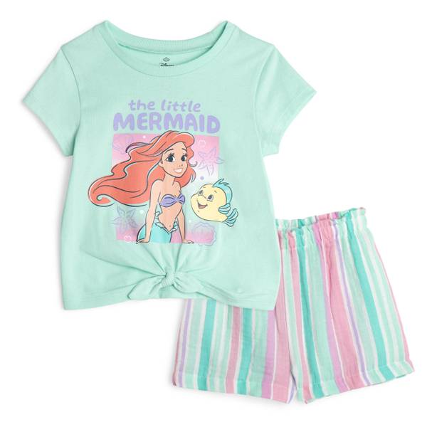 Photo of Toddler Girl's Ariel T-Shirt and Gauze Shorts Outfit Set