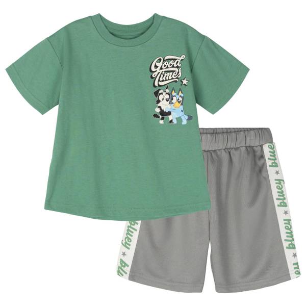 Photo of Toddler Boy's Bluey T-Shirt and Mesh Shorts Outfit Set
