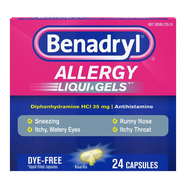 Photo of Benadryl Allergy Dye-Free Liqui-Gels, 24 Count