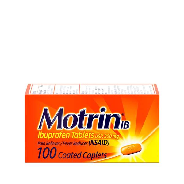 Photo of Motrin IB, Fast-Acting Ibuprofen 200mg for Pain & Fever Relief, 100 ct