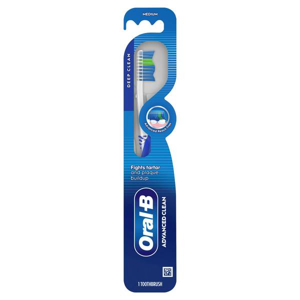 Photo of Oral-B Advanced Clean Toothbrush, Color Changing Bristles, Medium, 1 Count
