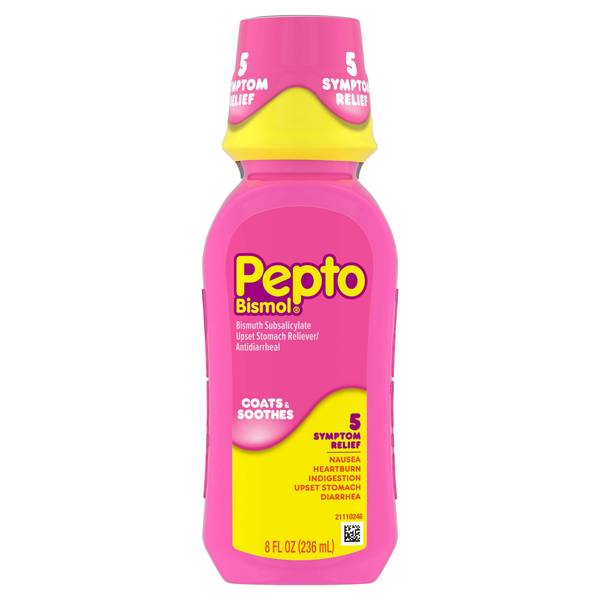 Photo of Pepto Bismol Liquid, Fast 5-Symptom Stomach Relief, Upset Stomach Relief, 8 Oz