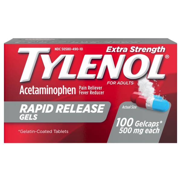 Photo of Tylenol Extra Strength Rapid Release Gels, 100 Count