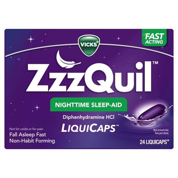 Photo of ZzzQuil LiquiCap Sleep Aid, Diphenhydramine 25mg HCl, 24 LiquiCaps