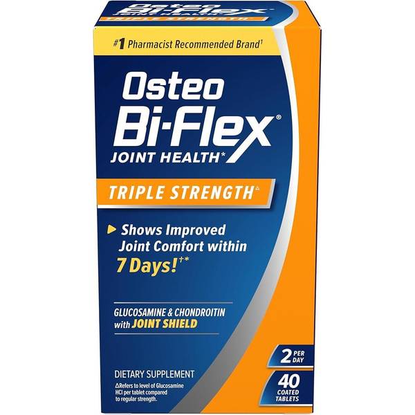 Osteo Bi-Flex Glucosamine Chondroitin plus Joint Shield Dietary Supplement Coated Caplets - 40.0 ea