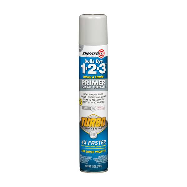 Photo of 26 oz Bulls-Eye 1-2-3 Turbo Gray Spray Primer