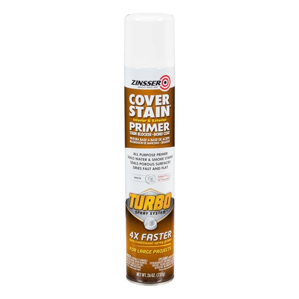 Photo of 26 oz Cover Stain Turbo White Oil-Based Primer and Sealer Spray