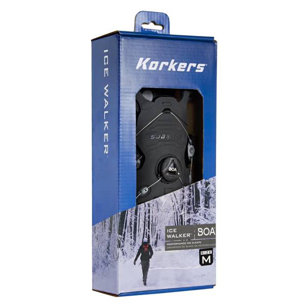 KORKERS Ice Walker, Color: Black/Grey, Size: Large (OA9100BKGY-LG)