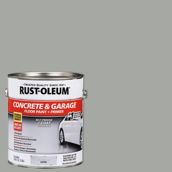 Photo of 1 Gallon Concrete & Garage 1-Part Epoxy Satin Armor Gray Floor Paint & Primer