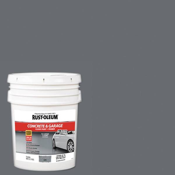 Photo of 5 gal Concrete & Garage 1-Part Epoxy Satin Battleship Gray Floor Paint & Primer