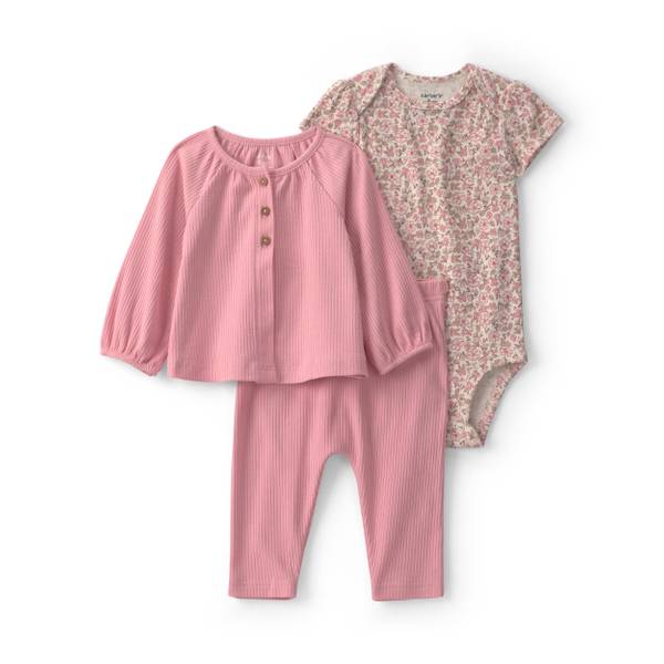 Photo of 3-Piece Long-Sleeve Layering Set - Pink