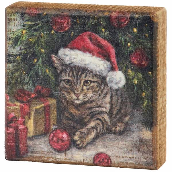 Primitives By Kathy Kitty Mischief Block Sign