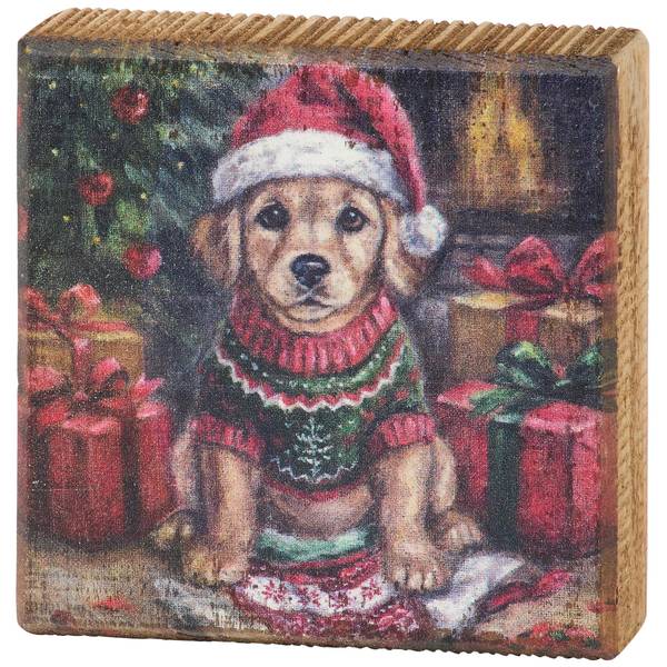 Primitives By Kathy Puppy Mischief Block Sign