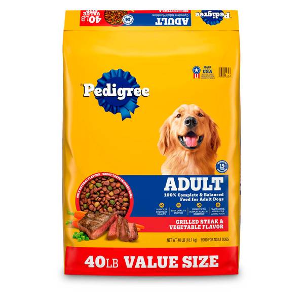 Photo of Adult Dry Dog Food, Grilled Steak & Vegetable 40 lb