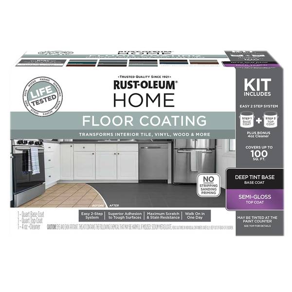 Photo of Home Floor Coating Semi-Gloss Deep Tint Base Kit