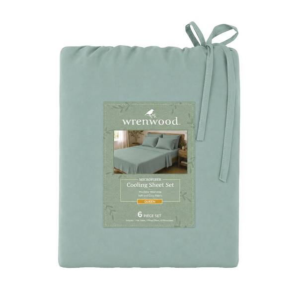 Photo of 6-Piece Microfiber Sheet Set, Queen - Blue Surf
