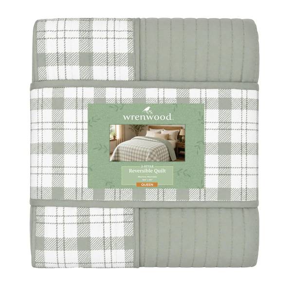Photo of Reversible Quilt, Queen Size, Sage