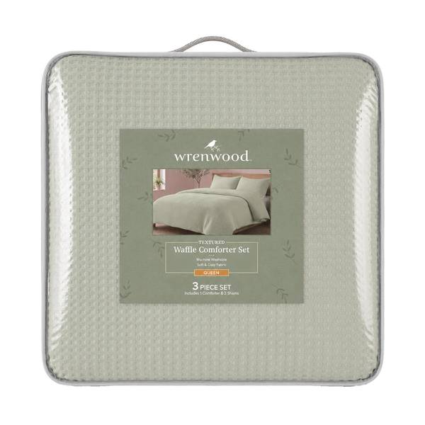 Photo of 3-Piece Waffle Comforter Set - Queen, Sage