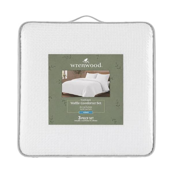 Photo of 3-Piece Waffle Comforter Set - King, White