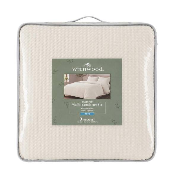 Photo of 3-Piece Waffle Comforter Set - King, Gray