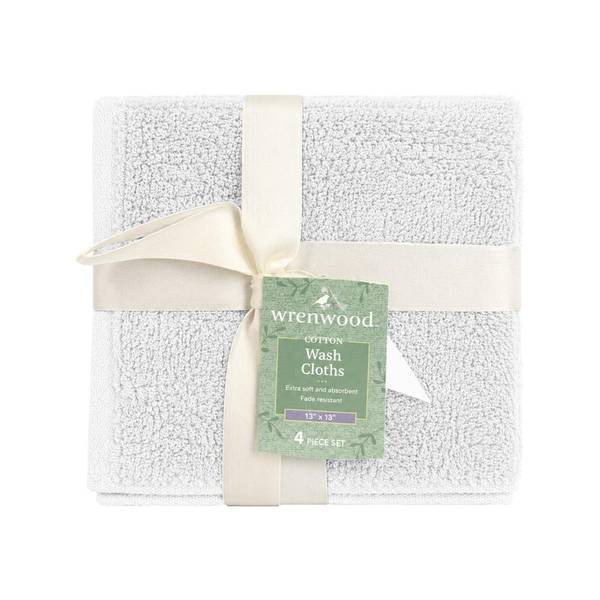 Photo of 13"x13" 4-Pack Wash Cloths, White