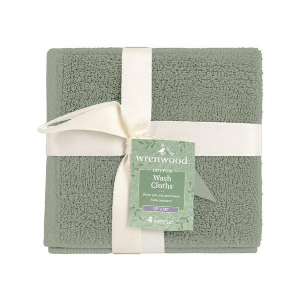 Photo of 13"x13" 4-Pack Wash Cloths, Sage