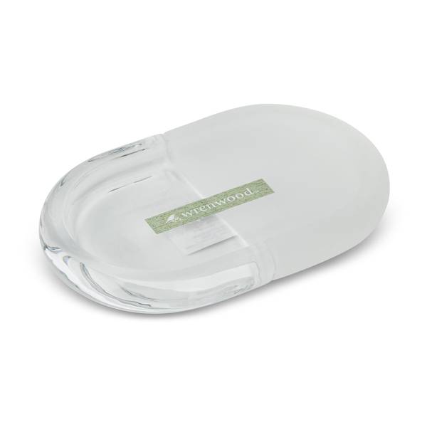 Photo of Glass 1/2 Matte, 1/2 Glossy Soap Dish Clear - Cairo