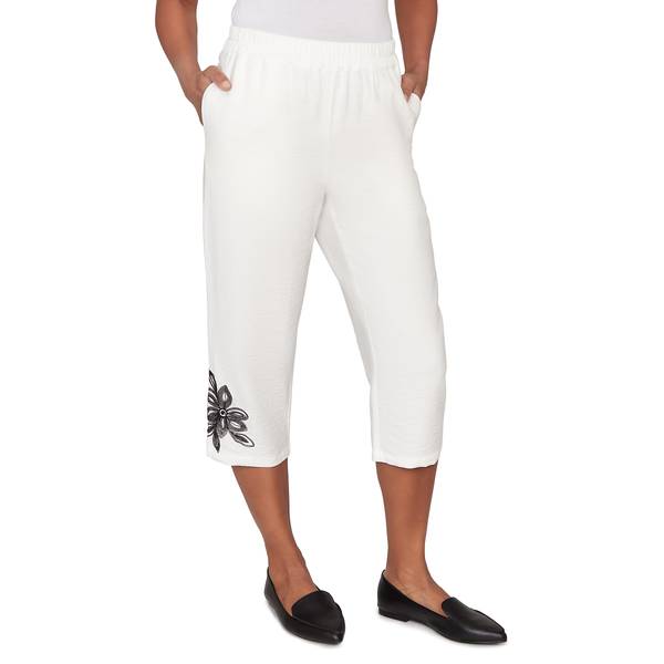 Photo of Women's Floral Embroidered Capri Pants
